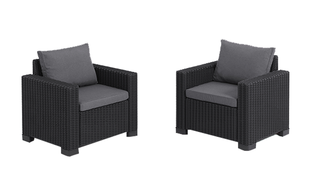 California Armchair x2 - Grey