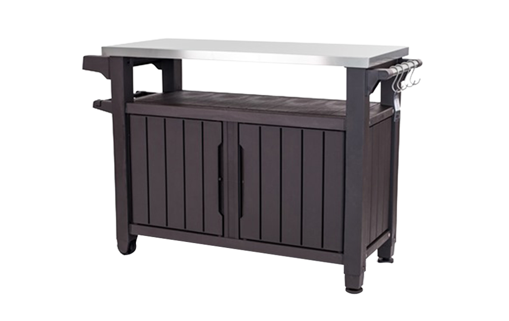 Mueble Barbacoa de exterior Unity XL - 134x52x90 cm y 207L - Marrón