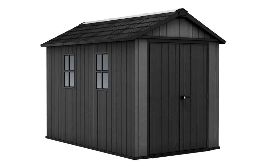 Newton Plus 7.5x11 Storage Shed - Grey