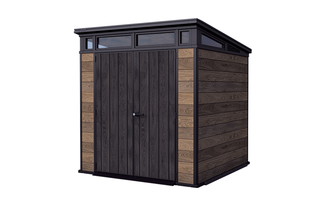 Signature Walnut Brown Medium Storage Shed - 7x7 Shed - Keter US