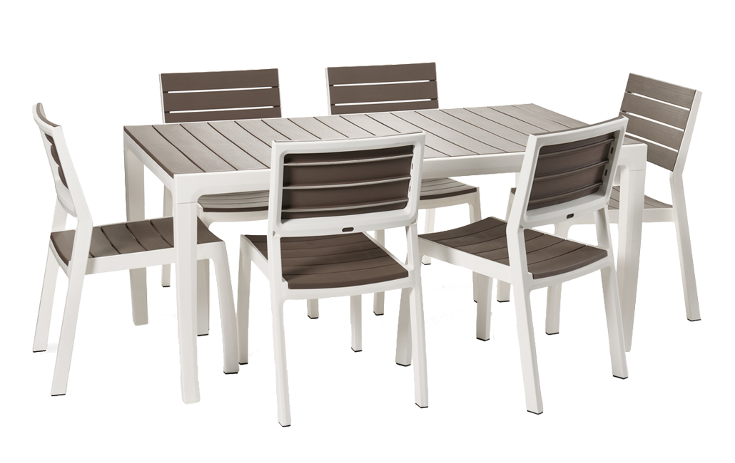 פינת אוכל רומא- שולחן ו 6 כיסאות - קפוצ'ינו