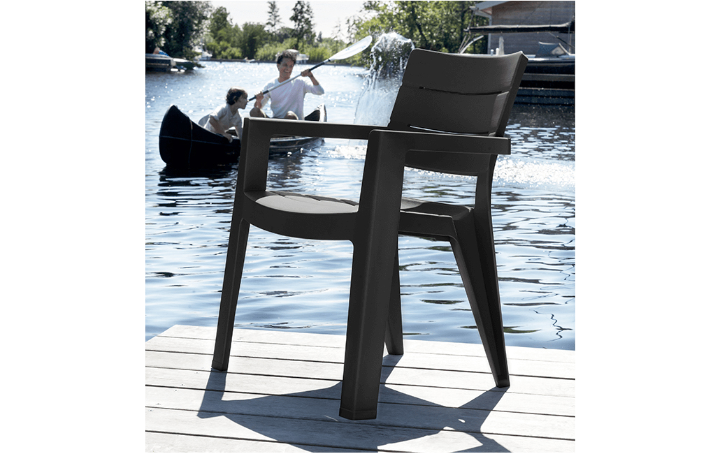 פינת אוכל טוסקנה- שולחן ו 4 כיסאות - אפור כהה