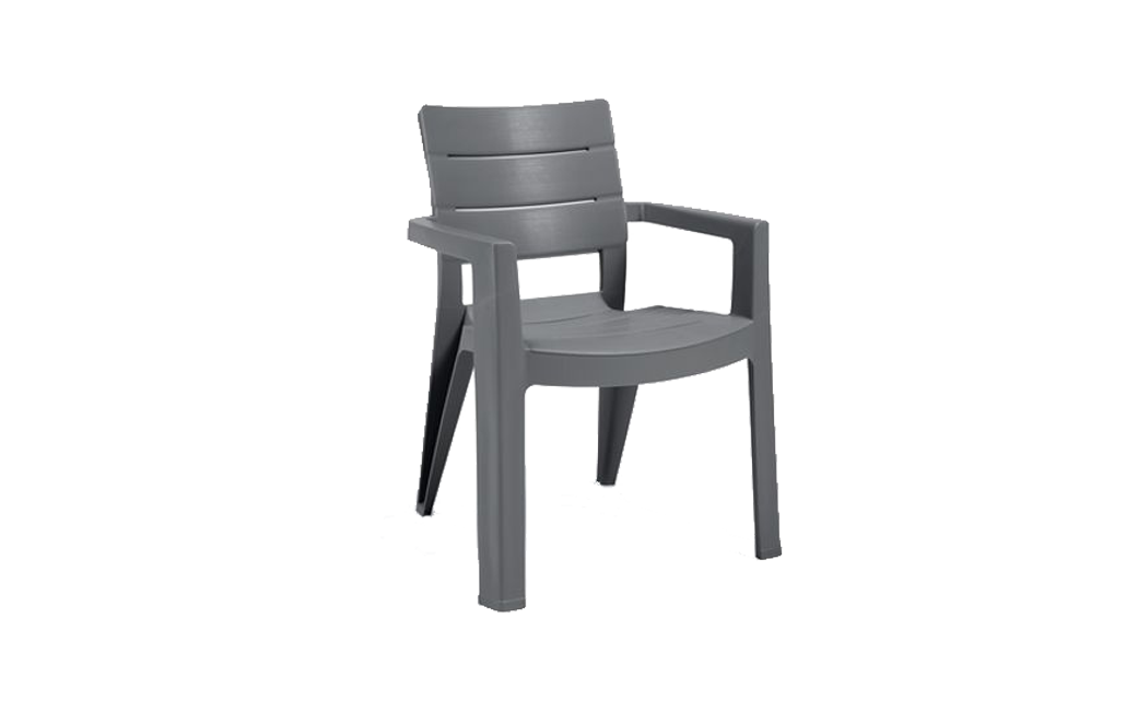 פינת אוכל איביזה- שולחן ו 6 כיסאות - אפור כהה