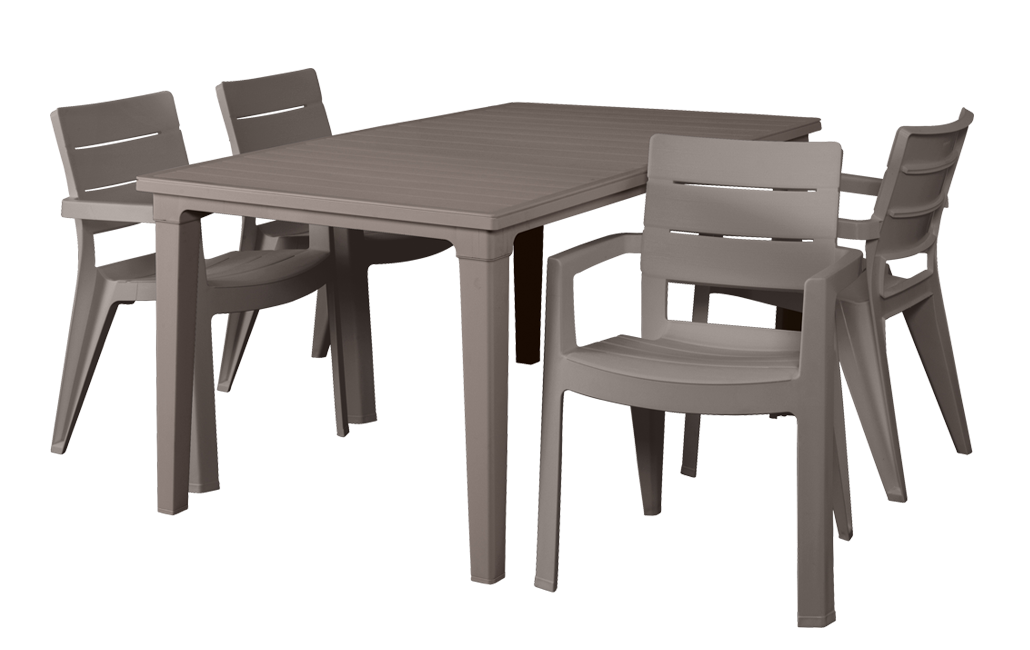 פינת אוכל איביזה- שולחן ו 4 כיסאות - קפוצ'ינו