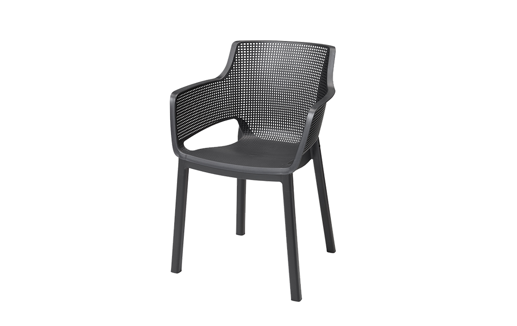 Fauteuil Elisa - Lot de 6 - Anthracite
