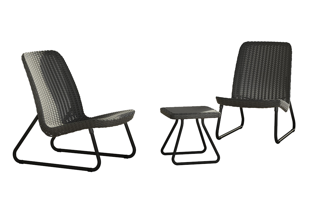 Rio 3-Piece Patio Seating Set - Graphite