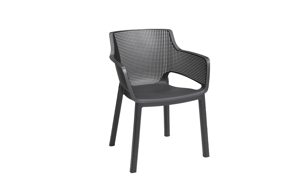 פינת אוכל  מונקו- שולחן ו 6 כיסאות - אפור כהה