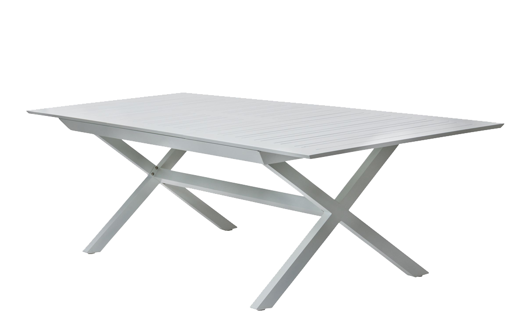 פינת אוכל טולדו- שולחן אלומיניום נפתח ו 8 כיסאות עם מסעדים - קפוצ'ינו