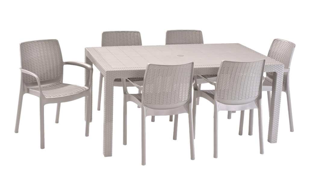 פינת אוכל באלי- שולחן ו 4 כיסאות - קפוצ'ינו