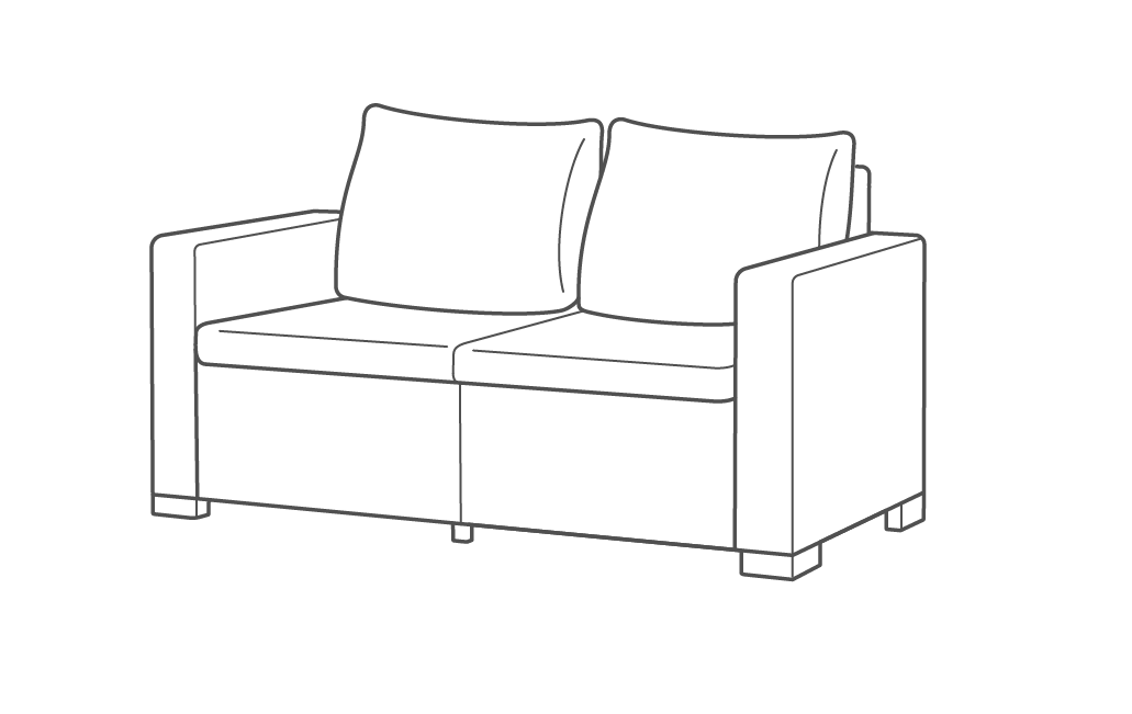 California 2 Seater Balcony Chaise Longue - Grey