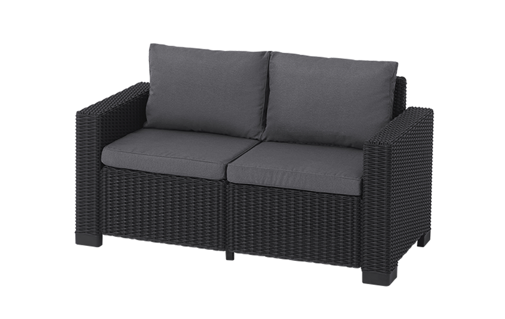 California 2 Seater Balcony Chaise Longue - Grey
