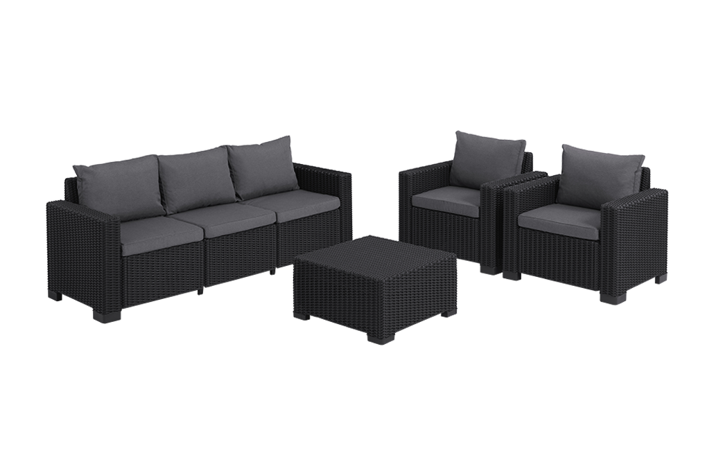 California 5 seater Lounge set - Grey - Lounge Sets