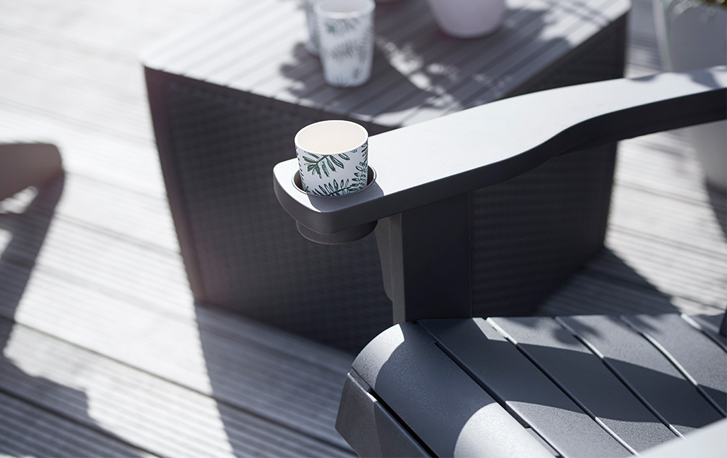 Lot de 2 fauteuils Adirondack - Anthracite