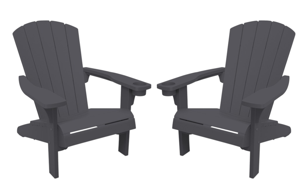 Lot de 2 fauteuils Adirondack - Anthracite - Mobilier de jardin