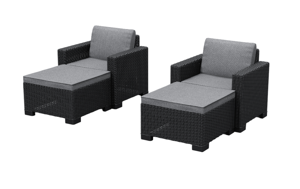 California Balcony Deluxe set - Grey - Lounge Sets