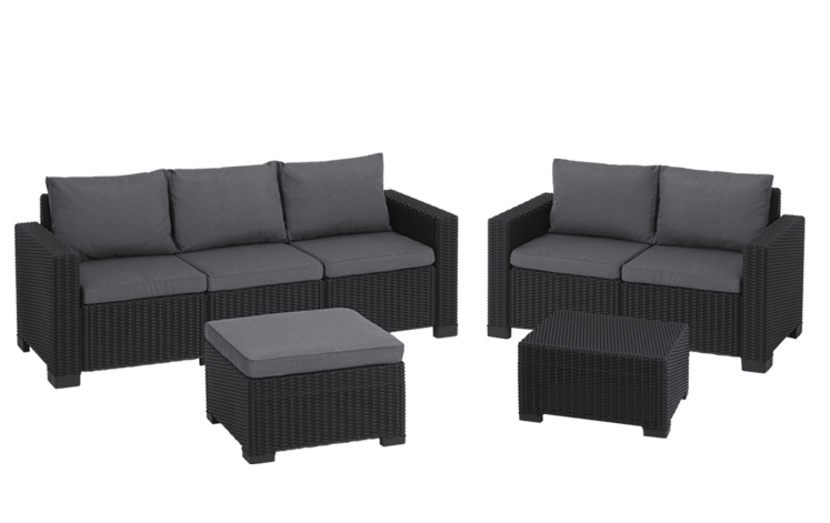 California 5 seater Lounge Set - Grey - Lounge Sets