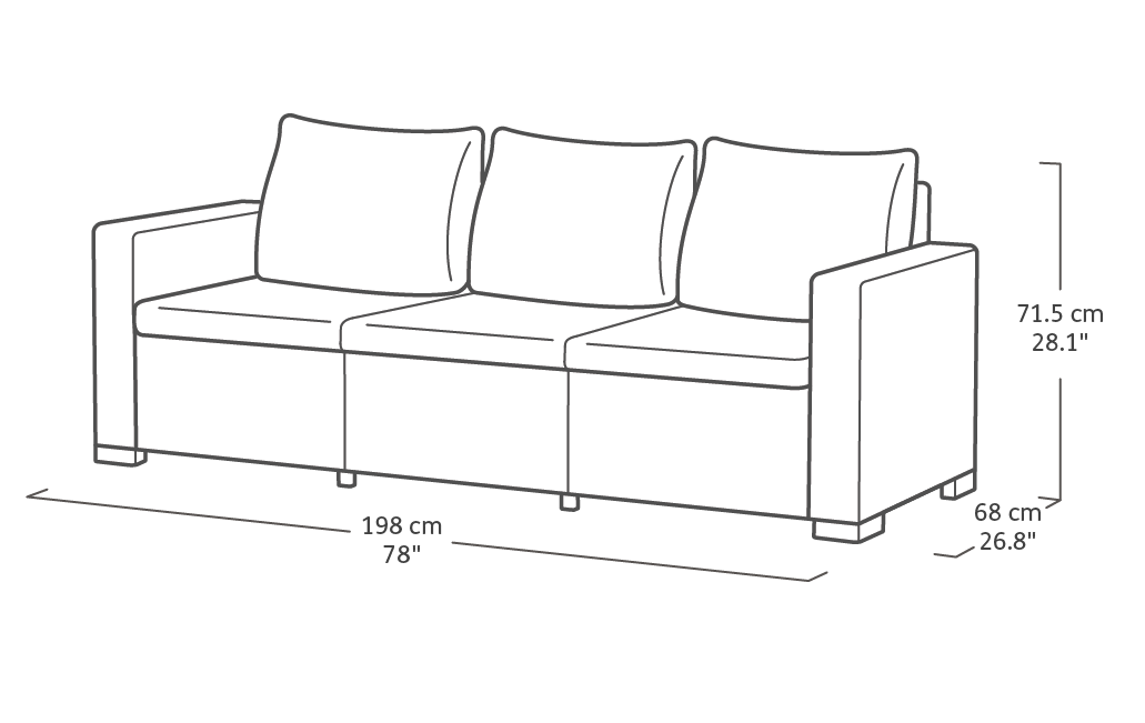 California 5 seater Lounge Set - Grey