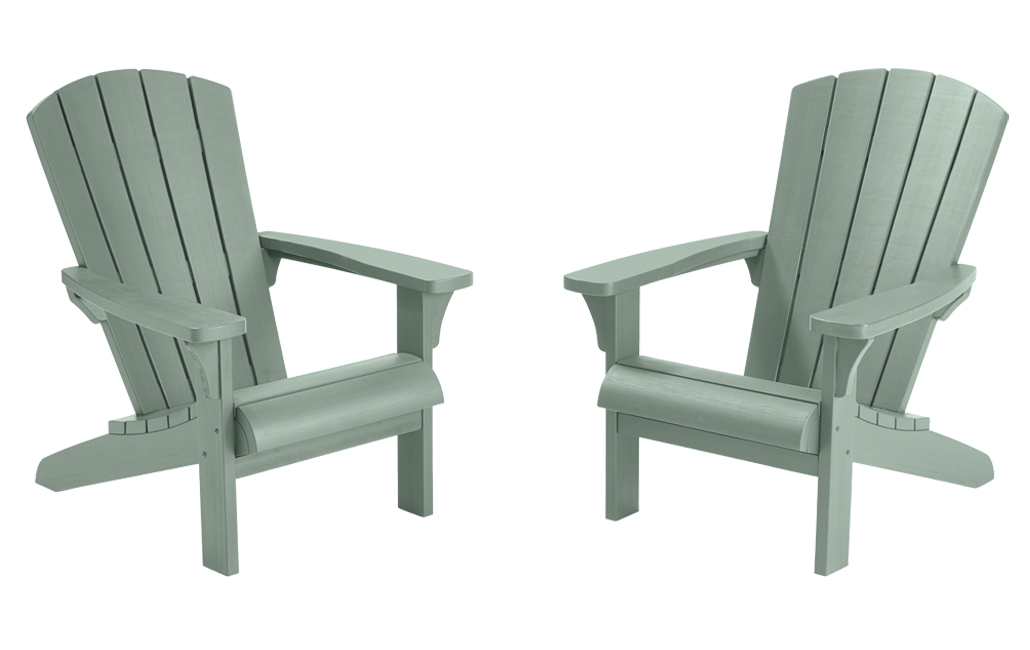 Lot de 2 fauteuils Adirondack Troy - Vert - Mobilier de jardin