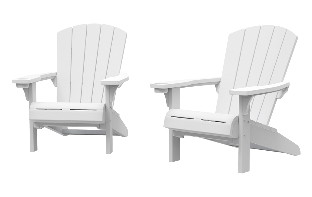 Troy Adirondack Stuhl – 93x80x96.5 cm – 2 Stück - Weiss