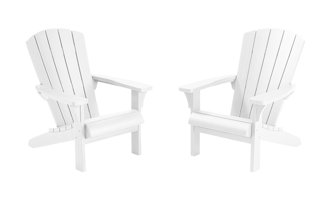 Troy Adirondack Stuhl – 93x80x96.5 cm – 2 Stück - Weiss - Balkon-Sets und Balkonmöbel