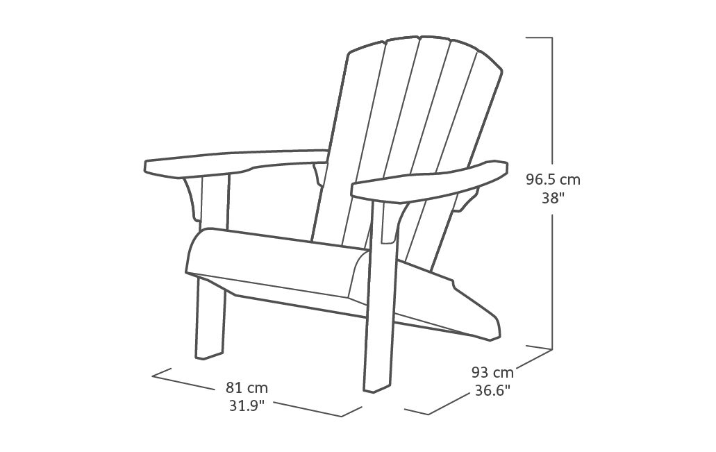 Troy Adirondack Tuinstoel - set van 2 - Antraciet