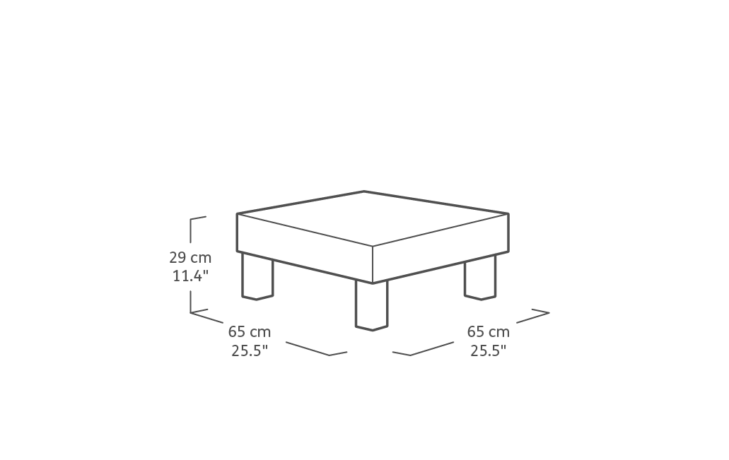 Elements 4-zits Loungeset + tafel - Zwart