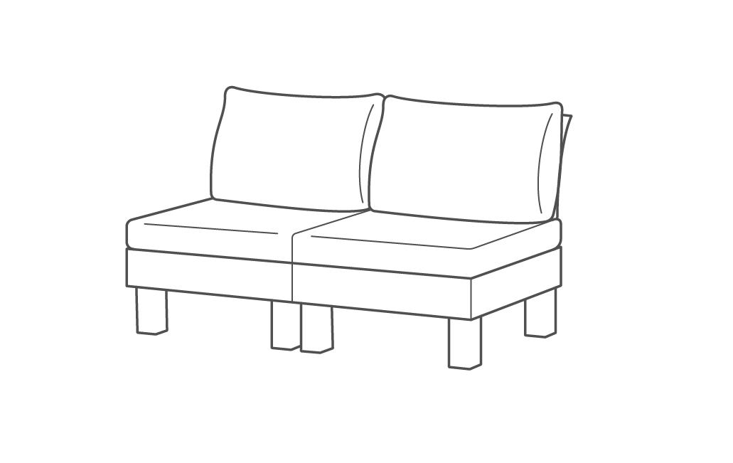 Elements 4-zits Loungeset + tafel - Zwart