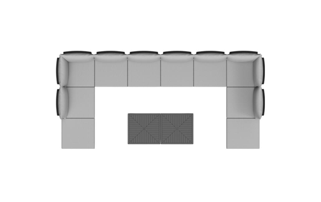 Elements 10 Seater Corner Modular Lounge Set - Graphite