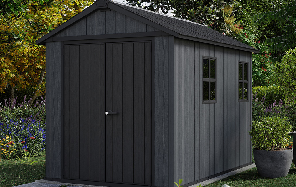 Abri de jardin Newton Plus 759 - 5,7m2 - Gris Aspect Bois