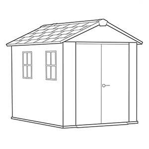 Newton Plus 975 Tuinhuis - 287x223x246cm - Grijs