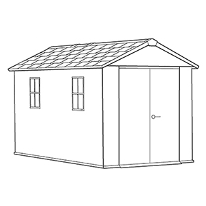 Abri de jardin Newton Plus 1375 - 8,6m2 - Gris Aspect Bois
