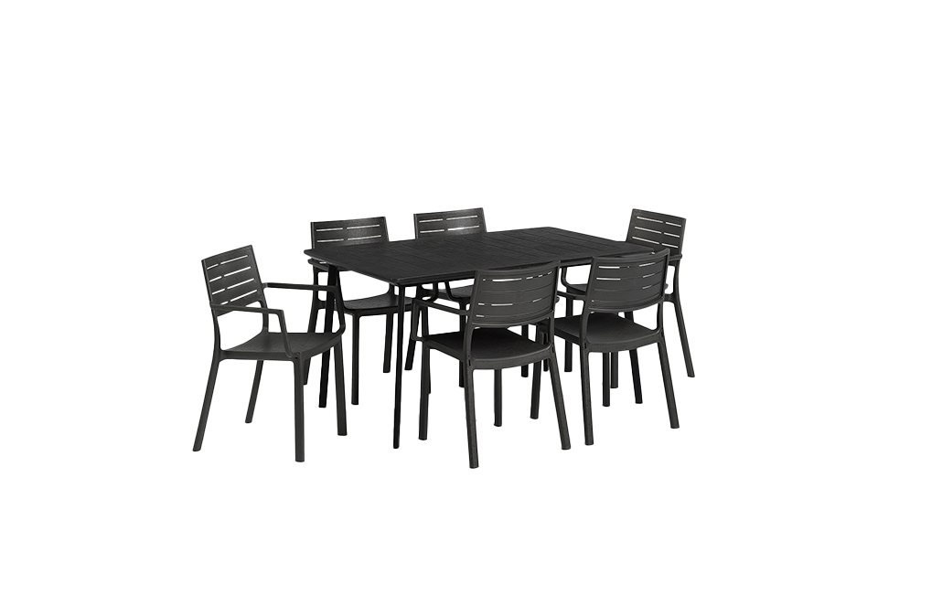 פינת אוכל פיג'י- שולחן ו 4 כיסאות - שחור