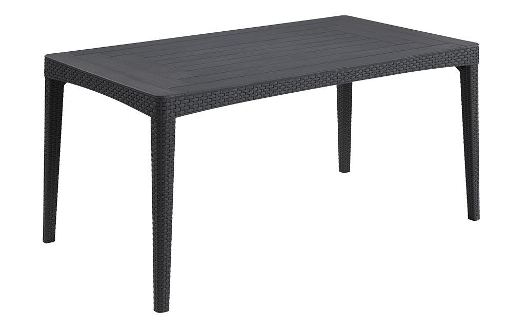 פינת אוכל ג'ירונה- שולחן ו 6 כיסאות - אפור כהה