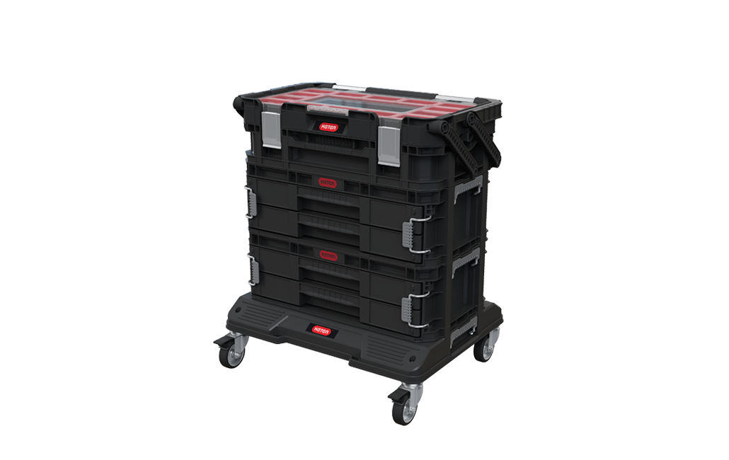 מערכת 4 מגירות וארגונית 22 קונקט - שחור - מערכת ניידת מודולרית Connect