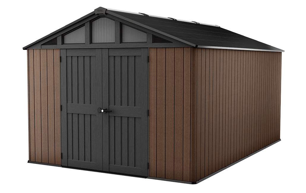 Abri de jardin Stronghold 1015 - 12,5 m2 - Marron Aspect Bois - Abri de jardin