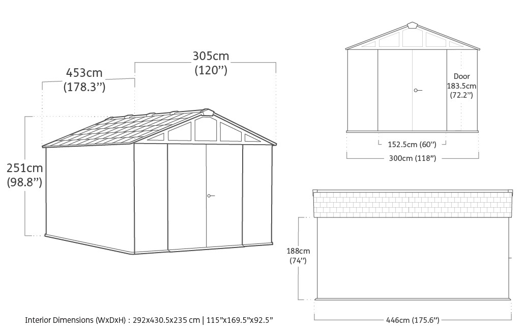 Stronghold 10x15 Shed - Grey