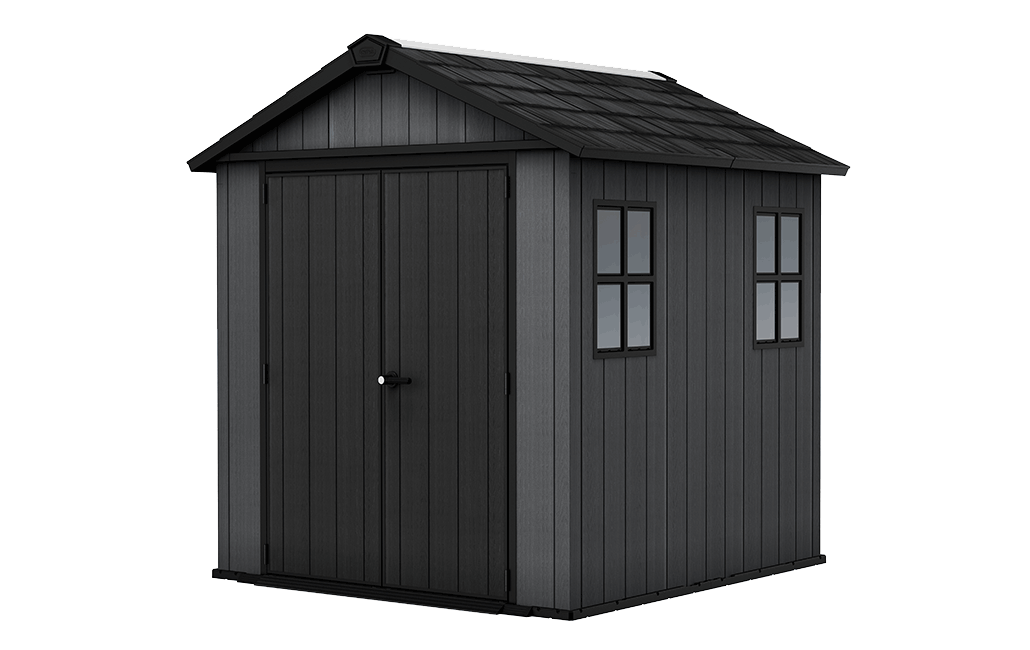 Newton Plus 7.5x7 Storage Shed - Graphite