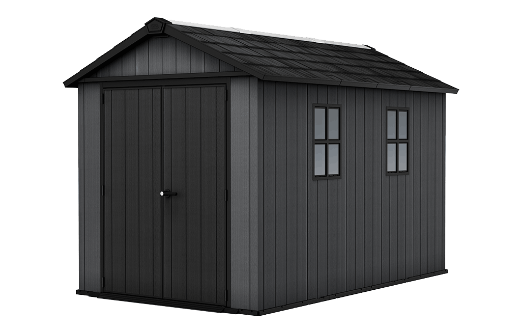 Newton Plus 7.5x11 Storage Shed - Graphite