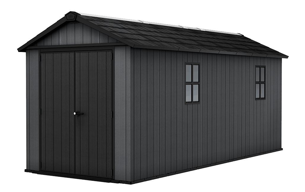 Newton Plus 7.5x17 Storage Shed - Graphite