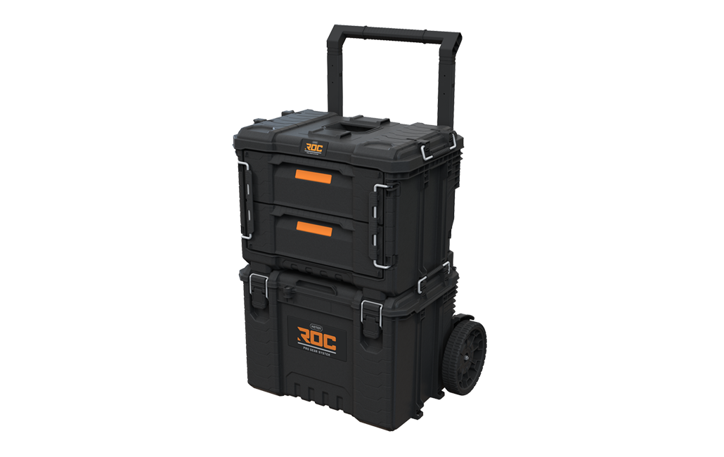 ארגז מקצועי נייד + מערכת 2 מגירות ROC - שחור - מערכת מקצועית מודולרית ROC
