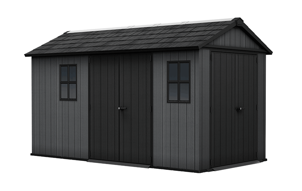 Newton Plus Dual Entry Shed 13x7.5ft - Grey - Large Sheds