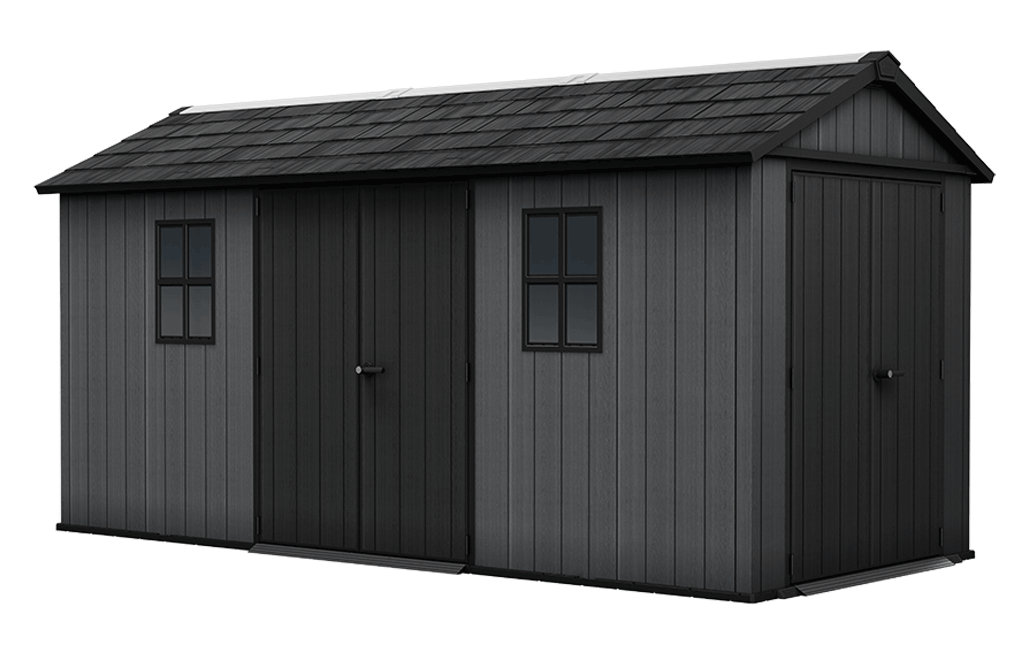 Newton Plus Dual Entry Shed 15x7.5ft - Grey - Large Sheds