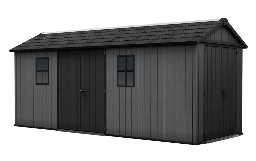 Newton Plus Dual Entry Shed 17x7.5ft - Grey - Large Sheds