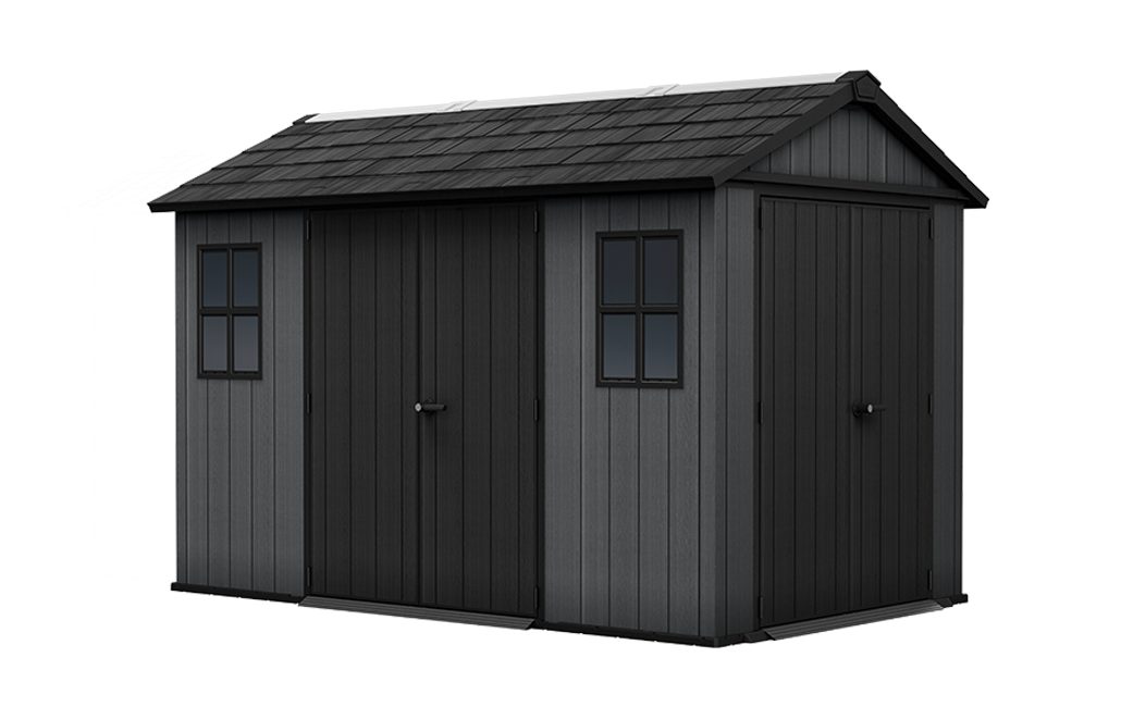 Newton Plus Dual Entry Shed 11x7.5ft - Grey - Large Sheds