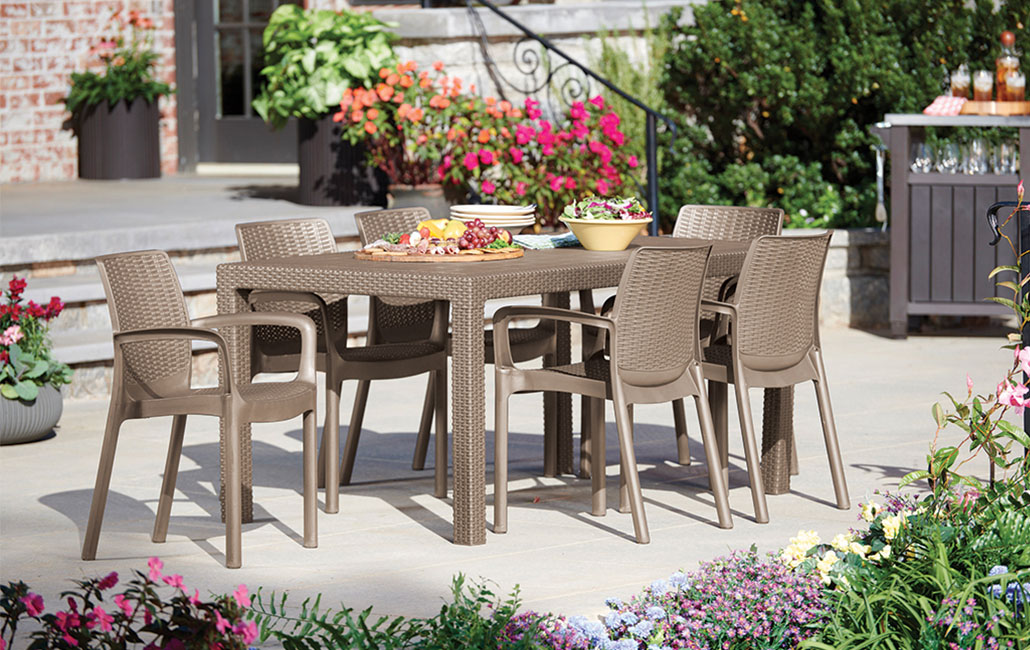 פינת אוכל באלי- שולחן ו 4 כיסאות - קפוצ'ינו