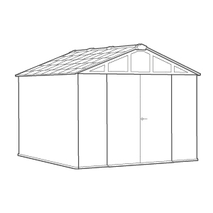 Caseta de exterior Stronghold 10x11.5 - 350x305x251 cm y 10.7 m2 - Gris