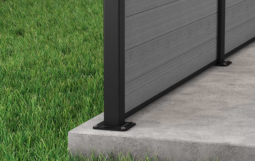 Clôture kit complet avec poteau 180cm à visser Gris Aspect Bois - Keter