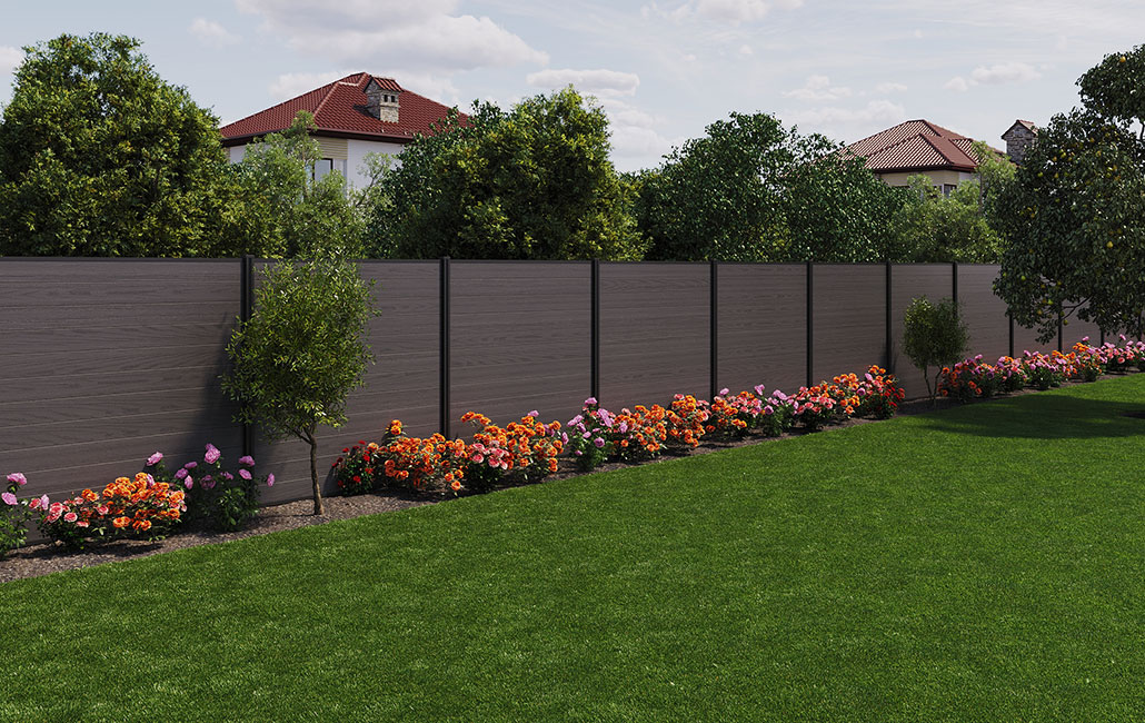 Clôture kit complet avec poteau 180cm à visser Gris Aspect Bois - Keter