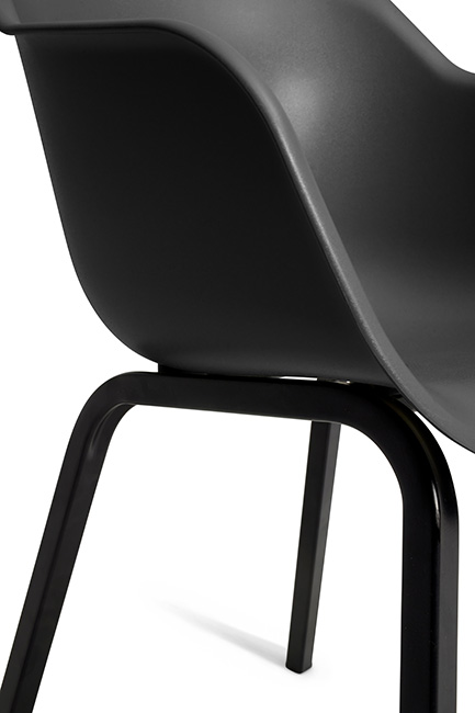 Signature Porto Tisch 160 cm + 4x Noa Stühle Graphit - Hellbraun