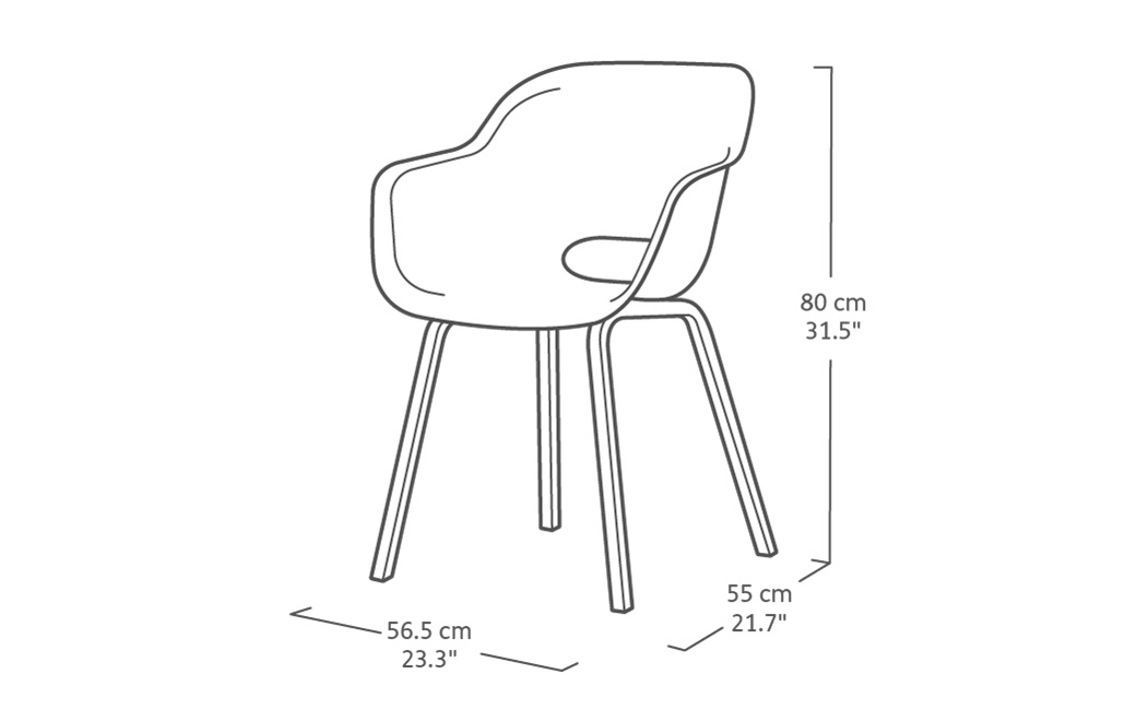 Signature Porto Tisch 200 cm + 6x Noa Stühle Graphit - Hellbraun